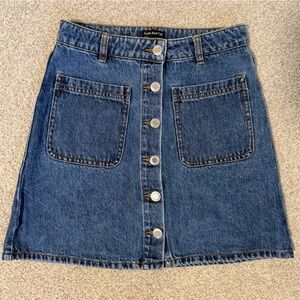 Frank & Oak Button-Front Denim Skirt